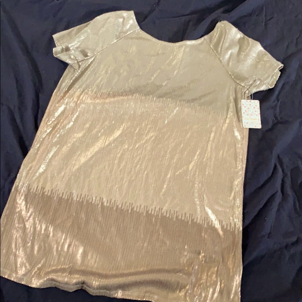 Free People Rose Gold Tri-toned sequined dress NWT